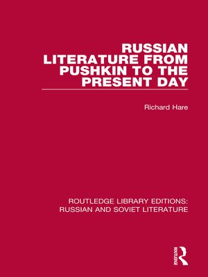 cover image of Russian Literature from Pushkin to the Present Day